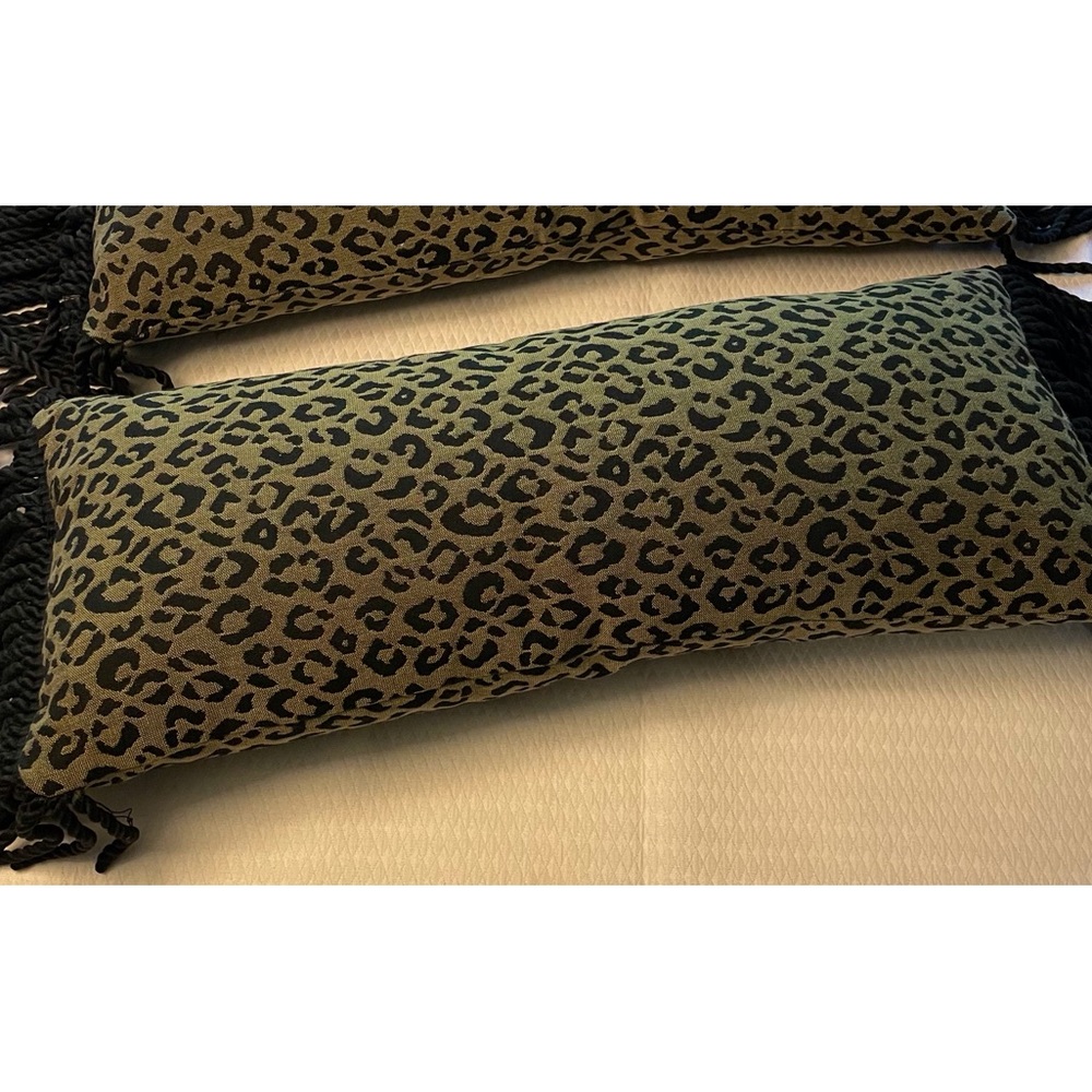 Lumbar pillows (2) approx. 9”x22” with 5” fringe